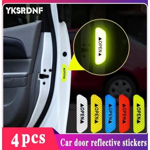 Car Styling For Audi A3 A4 B7 B8 B6 A6 C6 C5 Q5 Nissan Qashqai Juke X-trail T32 Reflective Door Open Stickers Accessories