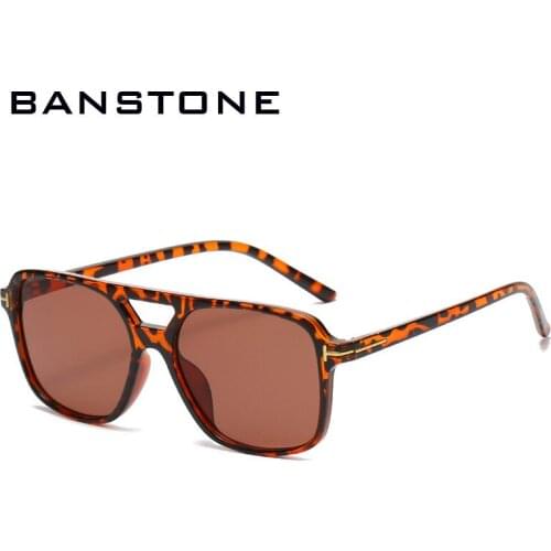 BANSTONE Fashion Cool Square Style Tint Ocean Lens Sunglasses Vintage T Metal Brand Design Sun Glasses Oculos De Sol