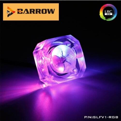 BARROW Water Flow Velocity Meter / Water Cooler System Transparent 5V 3PIN / 12V 4PIN Header RGB connect to AURA SYNC SLFV1-RGB