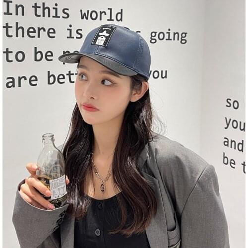 2021 Leather Baseball Caps For Women Men Soft Lambskin Outdoor Leisure Duck Tongue Gorra Korean Youth Sun Snapback Dad Hats