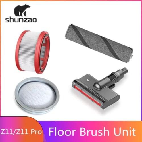 Original Shunzao Cleaner Parts Floor Brush Unit for Handheld Vacuum Cleaner Z11/Z11 Pro HEPA Filter Sponge Filter Rolling Brush