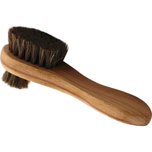 2-Sided Cleaning Brush Rubber Eraser Set Horsehair Shoe Shine Brush Kit Polishing Dauber Care Applicators for Shoes
