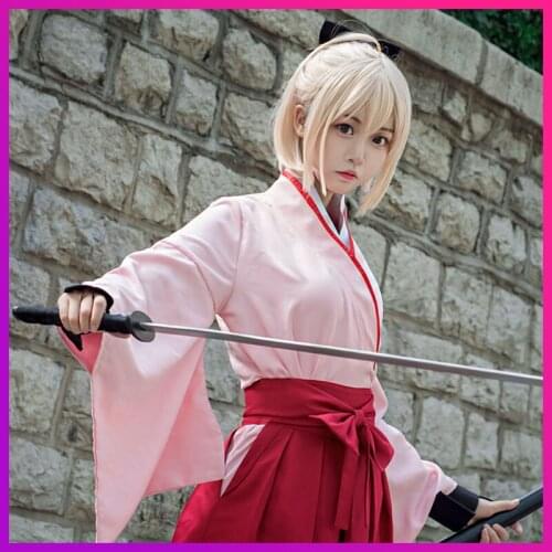 Fate Grand Order Sakura Saber Kimono Cosplay Costume for Women Girls Halooween Party Costumes High Quality Cosplay Costume