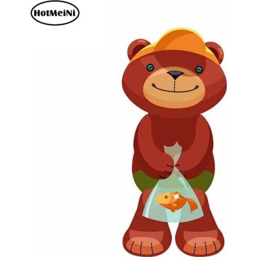 HotMeiNi 13cm x 6.2cm Car Stickers Cartoon Decals for Funny Bear Laptop Car Door Refrigerator Vinyl Waterproof