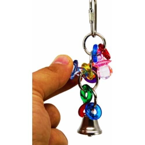 Pet Parrot Toy Colurful Chewing Toy Hanging for Parrot Cage Bite Toys Climb String With Bell for Variety of Parrots and Birds