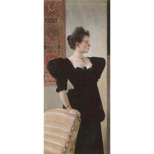 Handmade oil painting reproduction Portrait of Marie Breunig by Gustav Klimt