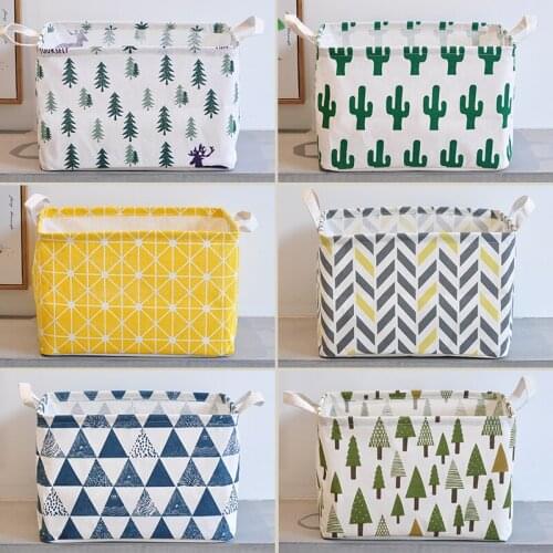 Storage Basket Sundries Underwear Toy DIY Desktop Foldable Storage Box Cosmetic Book Organizer Stationery Container Laundry Bag