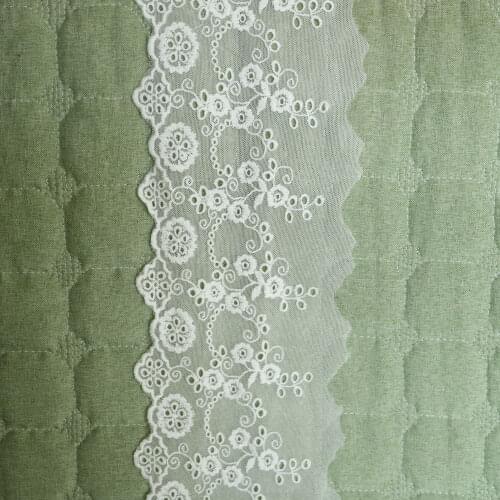 14cm*2yards embroidery flower mesh lace trims for Clothes cotton soft lace trimmings and ribbons for dress DIY craft accessories