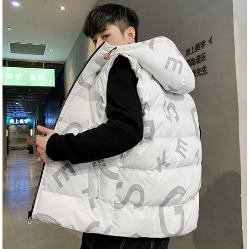 Puffer Jacket 2021 Winter Men Clothing Brand Hooded Vest Jackets For Men Style Quilted Coats Korea Fashion PlusSize Coat Thicken