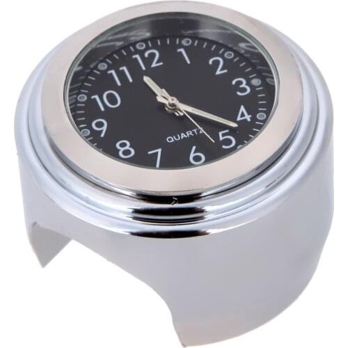 Motorcycle Bike Handlebar clock Watch Quartz-Waterproof Clock Mount Black Dial Clock Temp Universal Moto Accessories