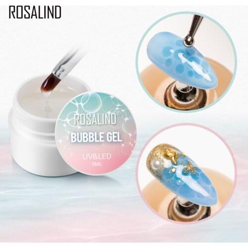 ROSALIND Bubble Gel Varnish Set Blossm Water Painting Gel Nail Polish Hybrid Lacquer Top Base For Nail Art Manicure Kit