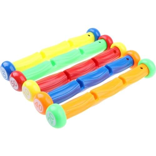 5 Piece Multi-colored Digital Diving Stick Set, Underwater Game Toy, Kids