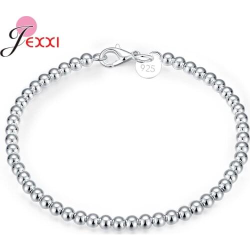 Fashion New 100% 925 Sterling Silver Women Small Beads Bracelet Sterling Silver Jewelry Gift For Girls Party Birthday Trendy