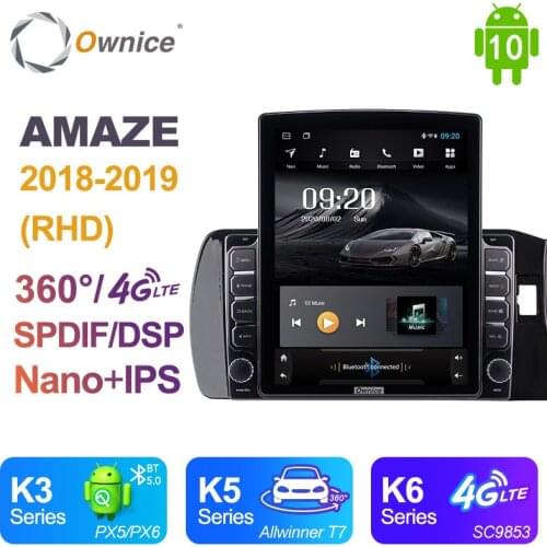 Ownice Android 10.0 Car Radio for Honda AMAZE 2018 - 2019 GPS 2 Din Auto Audio System Stereo Player 4G LTE Tesla Style Vertical