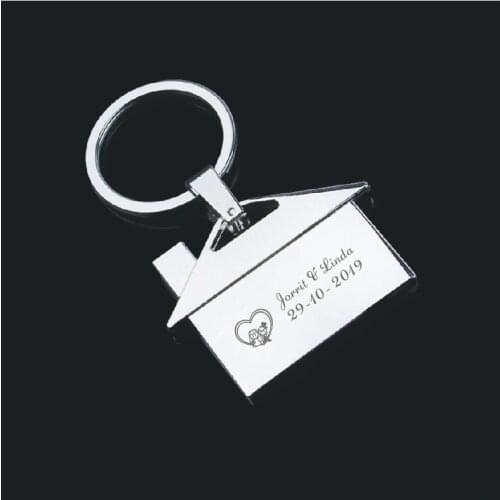 Personalized wedding party gift favors for guest stainless steel house keychain,car keychain customized free with your wish text
