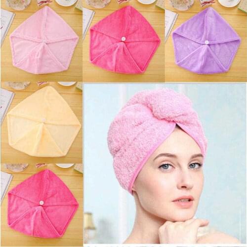 Microfiber Bath Towel Hair Dry Quick Drying Lady Bath towel soft shower cap hat for lady man Turban Head Wrap Bathing Tools