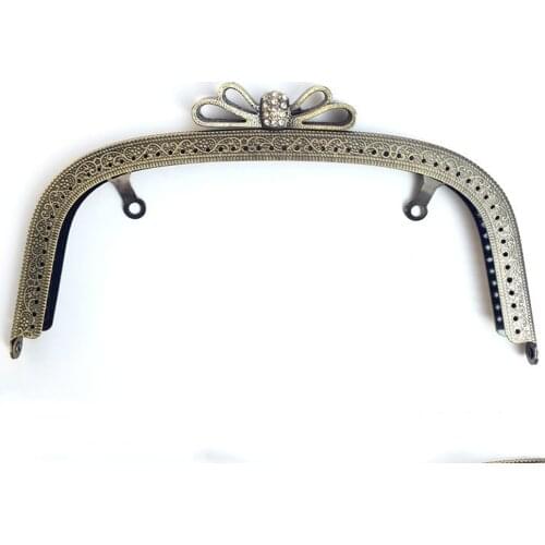 20cm arc diamond tie buckle women DIY bag making metal clasp knurling purse frame 5pcs/lot