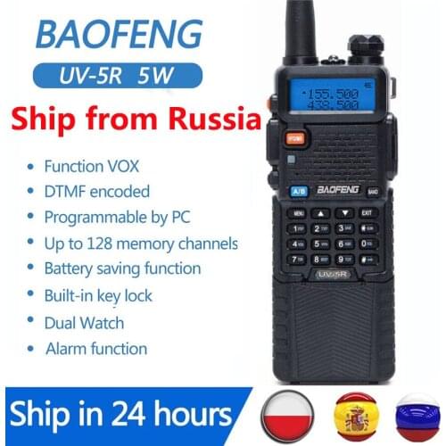 Optional Black and Camo BaoFeng UV-5R 5W Walkie Talkie 3800mAh UV 5R Amateur Ham Radio UV5R Dual Band Transceiver 10KM Intercom
