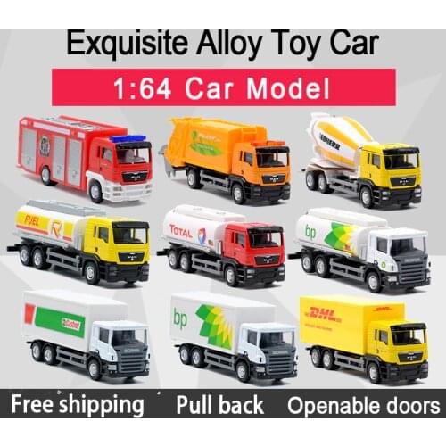 RMZ CITY 1:64 Engineering Vehicle Series Styling Container Truck Alloy Diecast Car Model Toy For Kids Gifts Toy Collection