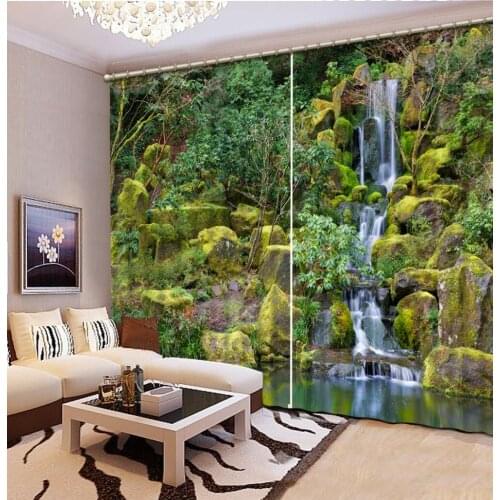 Luxury Blackout Scenery curtains Curtains Decoration European 3D Curtains For Living room Blackout