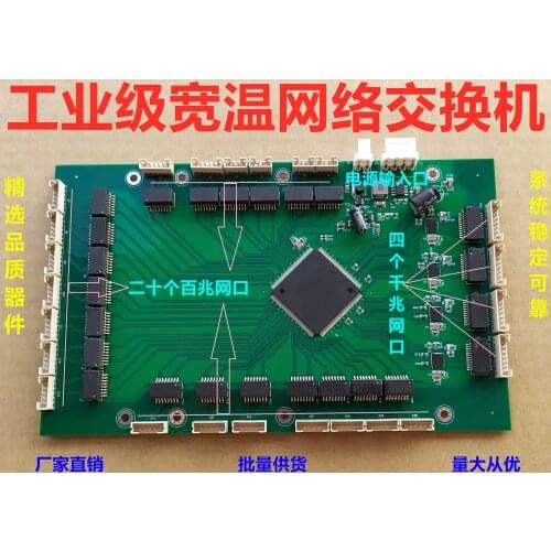 For Industrial grade wide and warm 20 port 100 MB 4 port gigabit or 24 port 100 MB mini POE network switch module