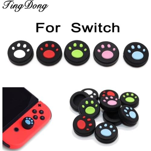 TingDong for Nintend Switch NS Joy-Con Silicone Analog Controller Joysticks Cute Cat Claw Thumb Stick Grips Cap