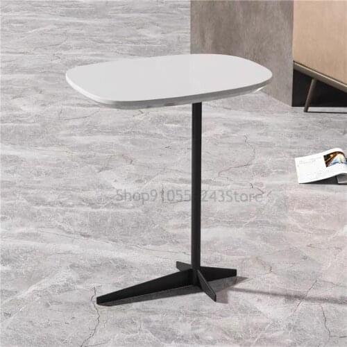 Modern Solid Wood Sofa Side Table Seating Corner Table Simple Small Coffee Table Bedroom Wrought Iron Mini Round Table Nordic Sm