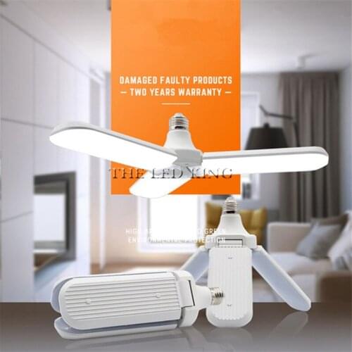 30W 45W 60W E27 LED Bulb SMD2835 228leds Super Bright Foldable Fan Blade Angle Adjustable Ceiling Lamp Home Energy Saving Lights