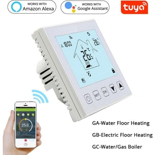 WiFi Smart Thermostat Temperature Controller for Water/Electric Floor Heating Water/Gas Boiler Works with Alexa Google Home