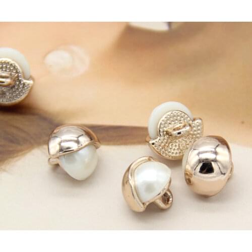 HENGC Vintage Pearl Jewelry Metal Shank Women Buttons For Clothing Wedding Dress Decorative DIY Sewing Accessories Wholesale