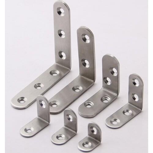 High Quality 20PCS Stainless Steel Corner Brace Right Angle Shelf Bracket L Shape Hardware