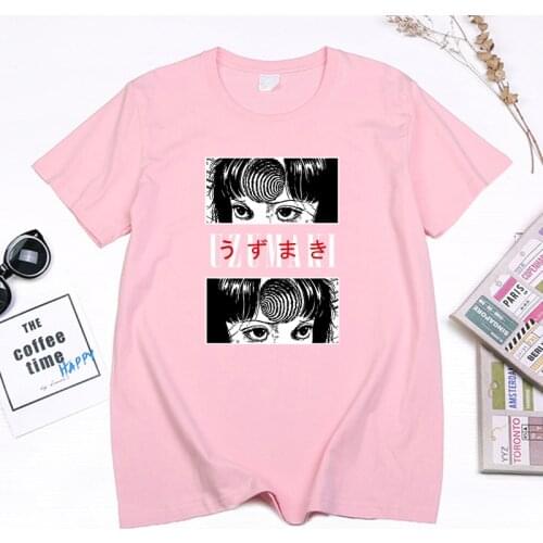 Japan Horror Anime Junji Ito Tshirt Tomie Kawakami Spiralizer Demonizer Manga Graphic T Shirt Cotton Streetwear Unisex Camisetas