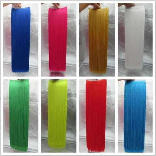 YY-tesco 5 Meter 100cm Long Fringe Lace Tassel Polyester Lace Trim Ribbon Sew Latin Dress Stage Garment Curtain DIY Accessories