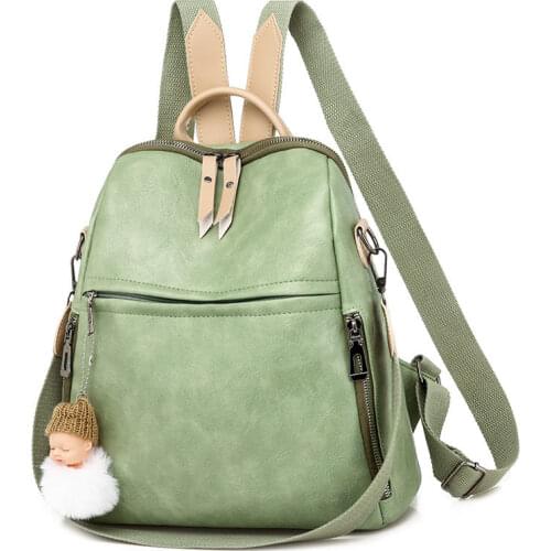 PU Female Backpacks Ladies Leather School Bags Large Capacity School Bags for Teenage Girls Student Book Bag Retro Lady Backpack