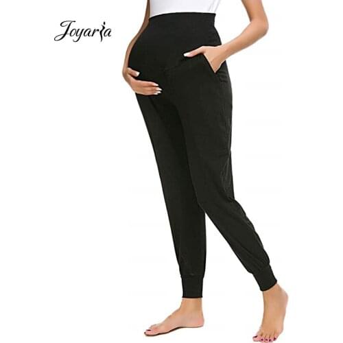 Joyaria Womens Maternity Pants Pregnancy Sweat Bottoms Pregnant Clothes Spring Autumn Casual Sports