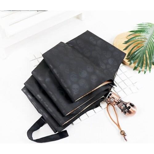Skull Luxury Automatic Men Umbrella Rain Sun Creative Sun Parasol Large Windproof Umbrella UV Folding Safety Gift Travel Y6S
