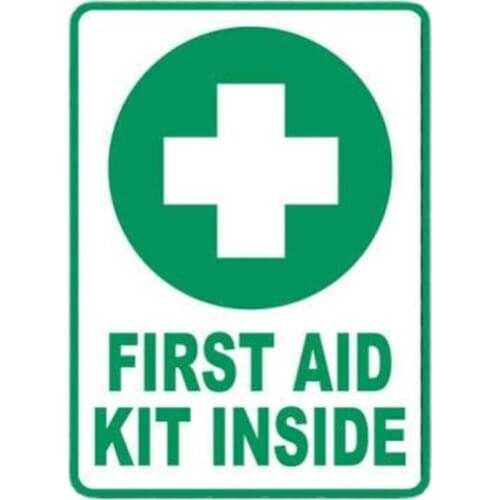 1 Pcs First Aid Kit Inside Sticker Die Cut Decal Self Adhesive Vinyl Emergency Rescue Stickers for Motos, Cars, Laptops, Phone