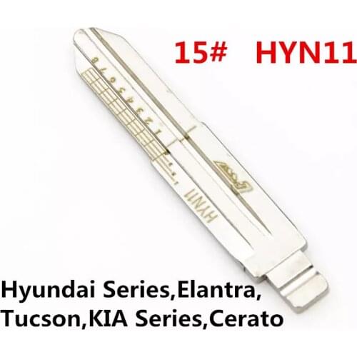 10PCS Scale Shearing Teeth Blank NO.15 For Hyundai Series,Elantra,Tucson,KIA Series,Cerato HYN11 Key Blade For 2-IN-1