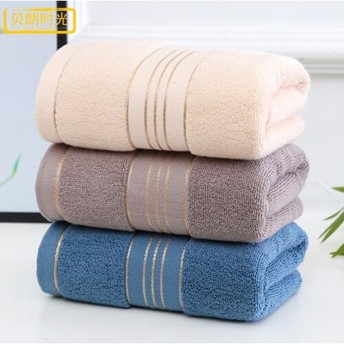 3Pcs/Set Cotton Face Cleaning Towels Solid Stripe Bathroom Super Absorbent Hand Towel Family Adult Soft Comfortable Towels