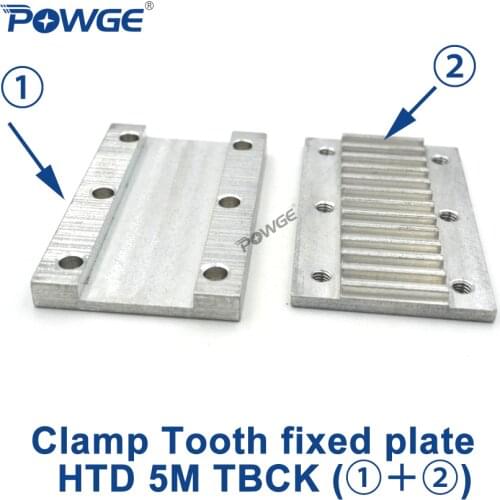 POWGE Aluminum Combination TBCK Clamp Tooth plate HTD 5M for open Timing synchronous belt Fixed connection pressure buckle plate