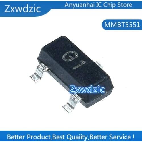 100PCS 2N5551 SOT23 MMBT5551 G1 SOT23-3 SMD Bipolar Transistors - BJT PNP Transistor new and original