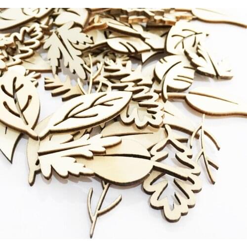 Wooden Leaves Shapes Crafts Wooden Craft Tag Ornaments For Decoupage Paints Prints Crafts Techniques Scrapbooking Card 50pcs