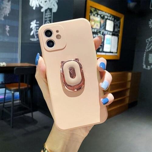 Liquid Silicone Ring stand Phone Holder Case For OPPO FIND X3 PRO A8 A9 A11 A32 A53 A72 A92S A3S RENO5 REALME X V15 X7 C20 Cover