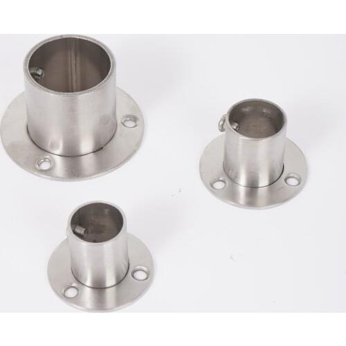 8Pcs Furniture Flange Rod Balcony Bathroom Clothes Towel Rails Holder Stainless Steel Closet Rod Bracket Wardrobe Ceiling Flange