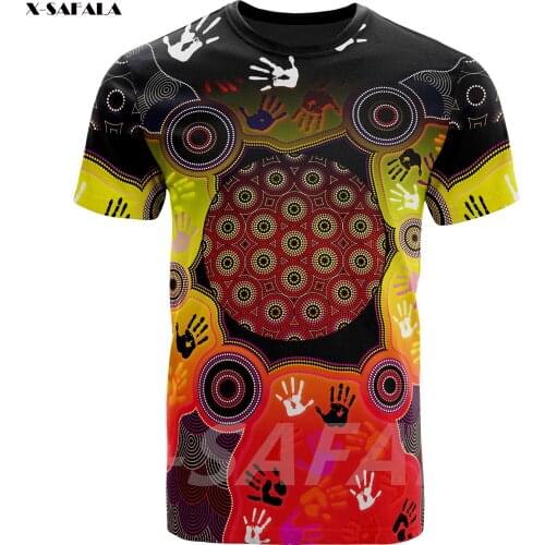 Australia Aboriginal Circle Dot Painting 3D Printed High Quality Milk Fiber T-shirt Round Men Female Neck O-neck Casual Tops