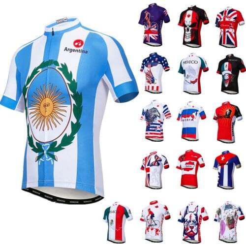 Cycling Jersey Mens Bike Cycle Top Shirt Racing Sport Clothes Britain Russia Canada America Mexico France Austria Argentina 1-07