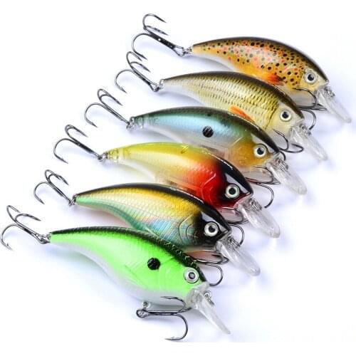 HiUmi 6pcs Fishing Lure Japan Quality Pesca 9cm Fishing Bait 16.71g Crank Bait 6 colors Fishing Tackle 4# Hook
