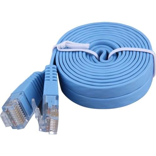 1pcs RJ45 CAT6 8P8C Flat Ethernet Patch Network Lan Cable Various Length 0.5M/1M/2M/3M/5M/10M Cable Blue Free Shipping