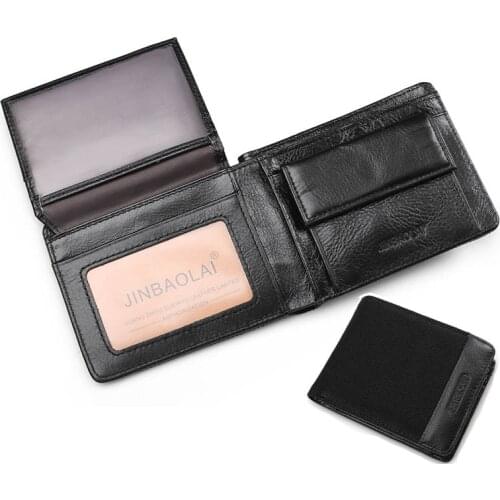 Male Vintage Genuine Leather Wallet Men Wallet Classic Business Card Holders Anti Theft RFID Money Bag Wallet Purses Man