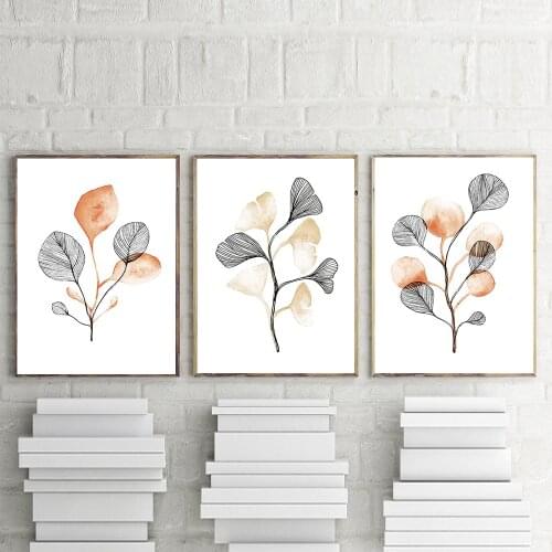 Watercolor Flower Plant Wall Art Canvas Painting Green Style Nordic Posters and Prints Decorative Pictures Gift for Plants Lover